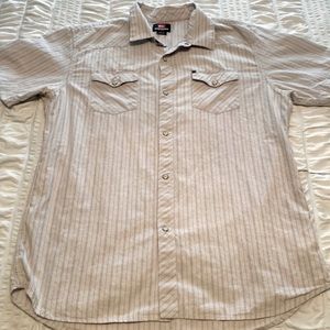 Quicksilver Mens Size XL Short sleeve Snap Front